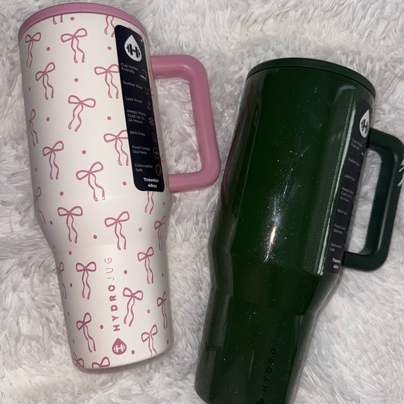 HydroJug 40 oz travelers Frosted Emerald & Pretty please